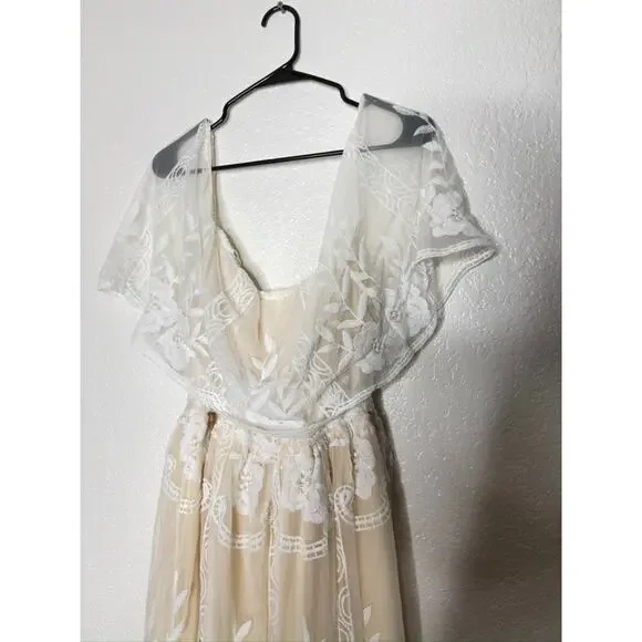 Baltic Born Off-Shoulder White Lace Mini Dress - Picture 9 of 11